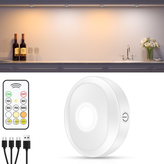 Puck LED oppladbar 3 pk. hvit 2