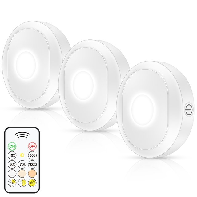 Puck LED oppladbar 3 pk. hvit 3