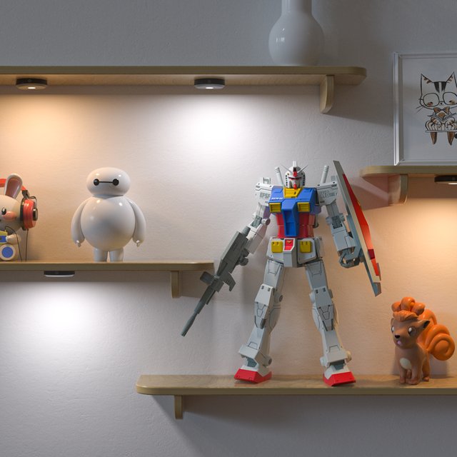 Puck LED oppladbar 3 pk. sort 1