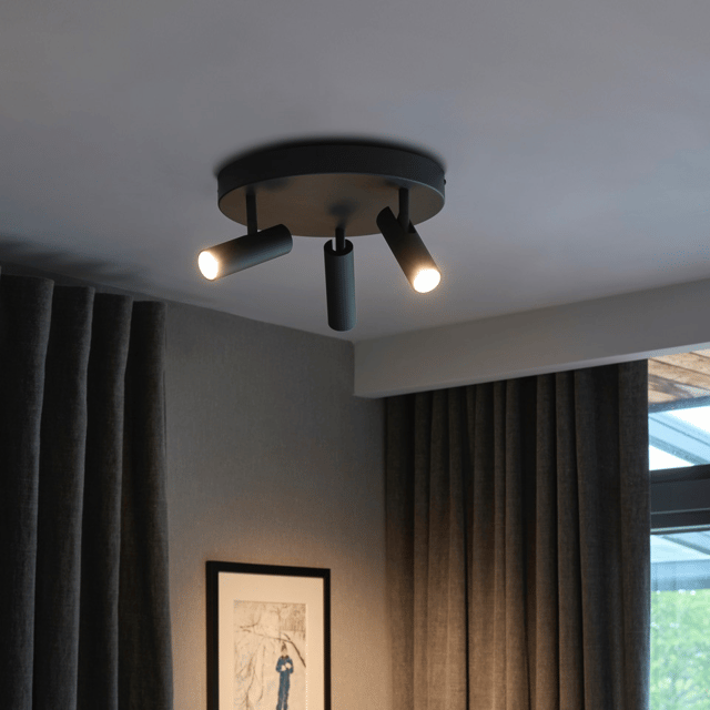 Bino LED takspot 3lys 30cm sort 1