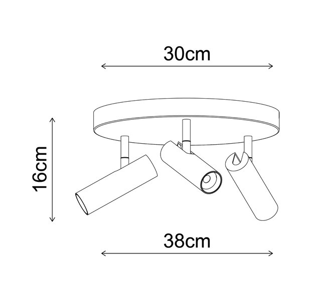 Bino LED takspot 3lys 30cm hvit, bilde 6 av 6