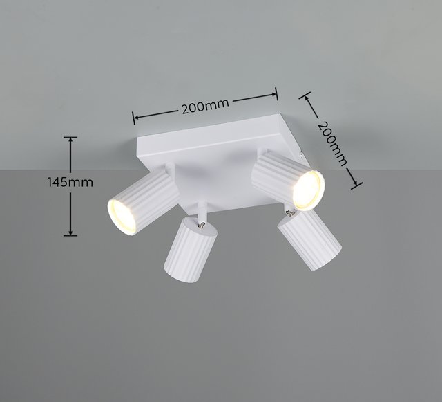 Soka takspot 4lys 20cm hvit 2