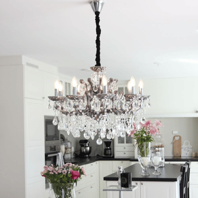 Hawk taklampe lysekrone 9lys 75cm krystall 2