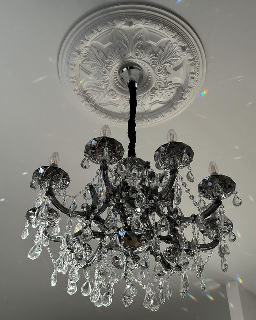 Hawk taklampe lysekrone 9lys 75cm krystall 3