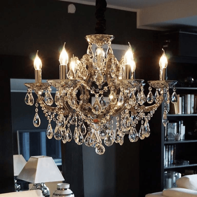 Hawk taklampe lysekrone 6lys 65cm krystall 2