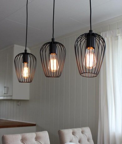 Newtown taklampe rekke 3lys 70cm sort 2