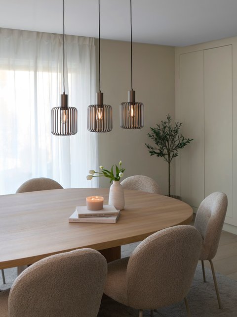 Maritza taklampe rekke 3lys 90cm brun, bilde 2 av 2