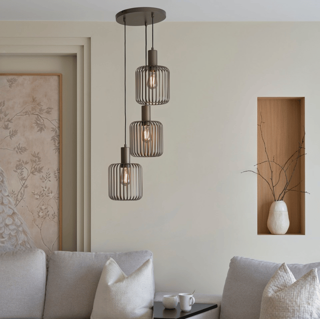 Maritza taklampe rondell 3lys 44cm brun 1
