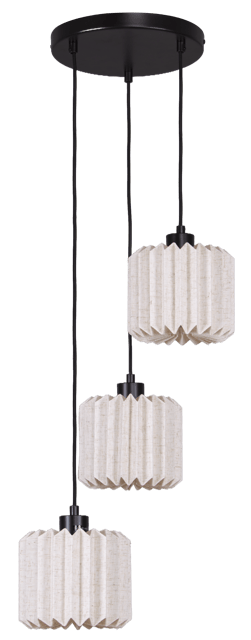 Fleur taklampe 3lys sort 3