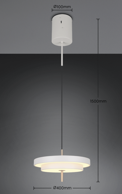 Keaton LED taklampe 40cm grå, bilde 4 av 6