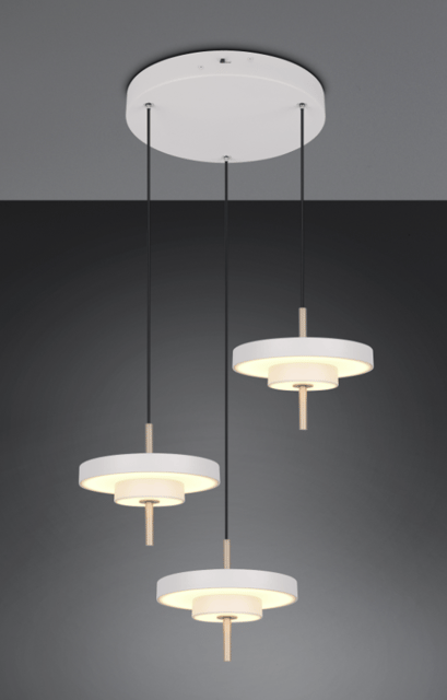 Keaton LED taklampe rondell 3lys 45cm grå 3