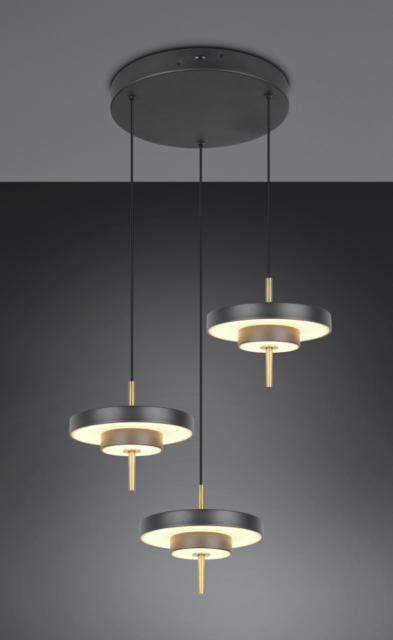 Keaton LED taklampe rondell 3lys 45cm sort 2