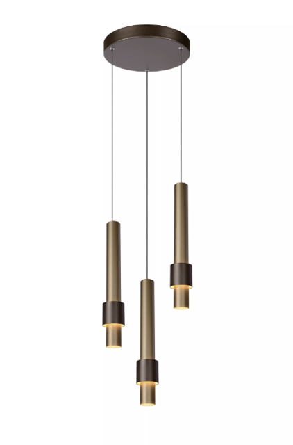 Margary taklampe rondell 3lys 28cm brun 2