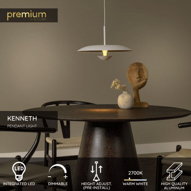 Kenneth LED taklampe 40cm hvit, bilde 3 av 5