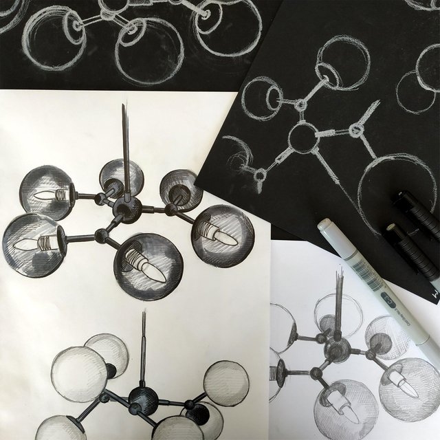 Atom Chandelier taklampe 45cm sort 4