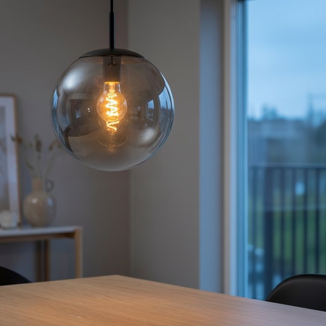 Ball taklampe 25cm smoke, bilde 1 av 5