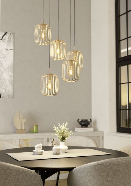 Romazzina taklampe rondell 5lys 50cm beige 2