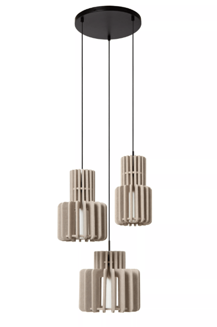 Rollo taklampe rekke 3lys beige 3