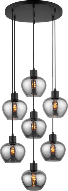 Kelly taklampe rondell 7lys 350cm oppheng smoke, bilde 4 av 6