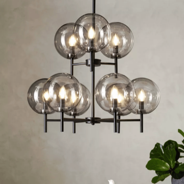 Crown taklampe 9lys smoke, bilde 1 av 3