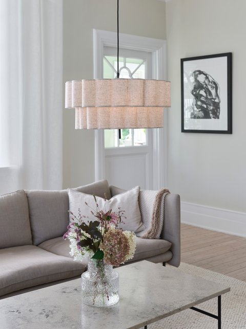 Flower taklampe 55cm beige 4