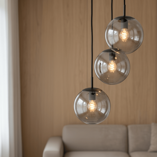 Rondell Ball taklampe 3lys 35cm smoke 1
