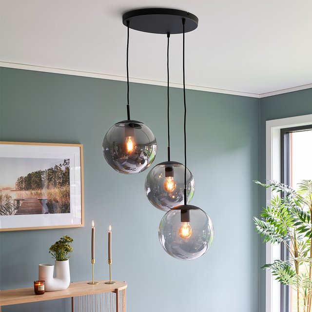 Rondell Ball taklampe 3lys 35cm smoke 3