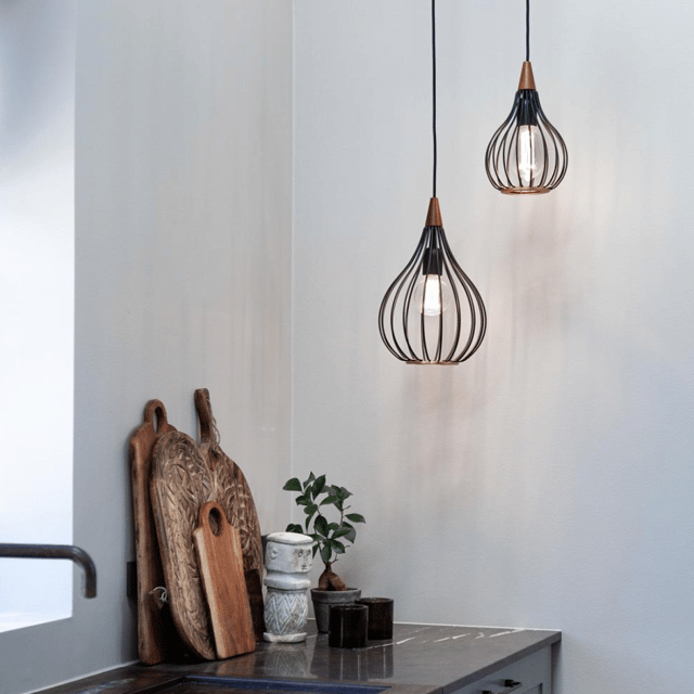 Drops taklampe 30cm sort 1