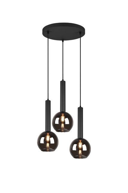 Clayton taklampe rondell 3lys 45cm smoke 1