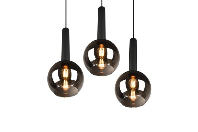 Clayton taklampe rondell 3lys 45cm smoke 2