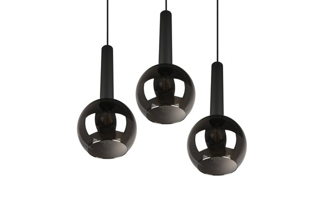 Clayton taklampe rondell 3lys 45cm smoke, bilde 5 av 6