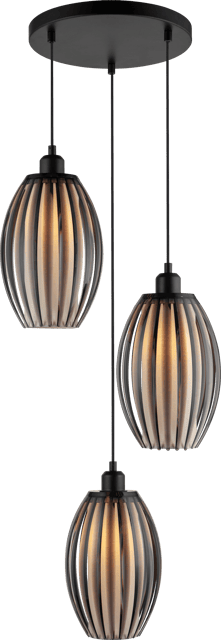 Calamaris II taklampe rondell 3lys 30cm smoke, bilde 5 av 9