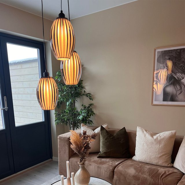 Calamaris II taklampe rondell 3lys 30cm smoke 2