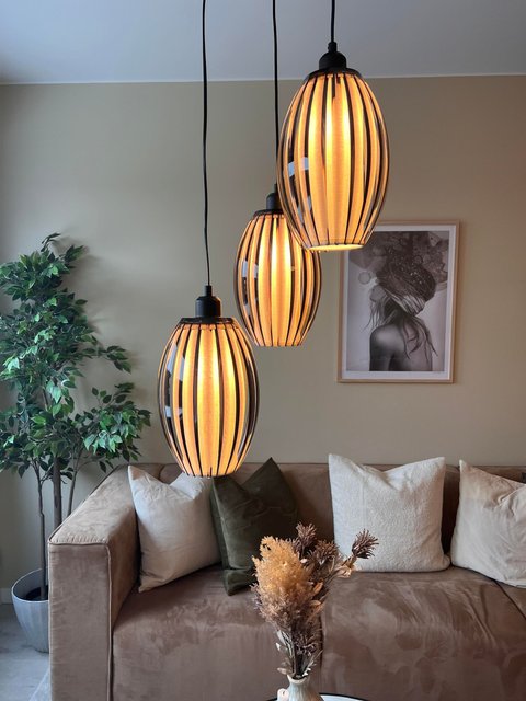 Calamaris II taklampe rondell 3lys 30cm smoke 3