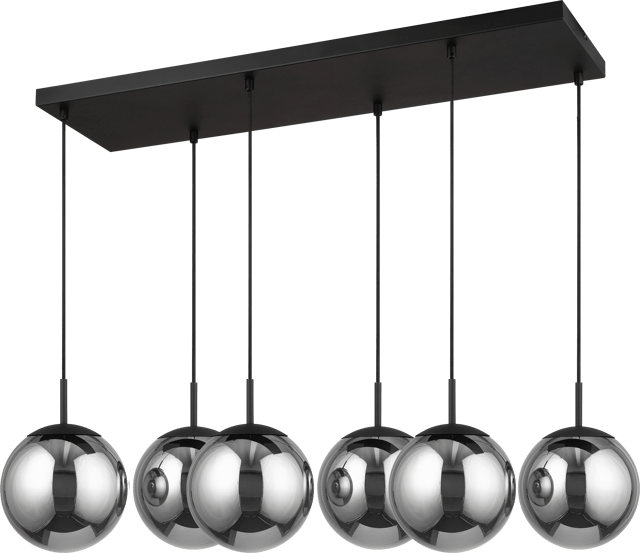 Ball taklampe rektangel 6lys 90cm smoke, bilde 8 av 10
