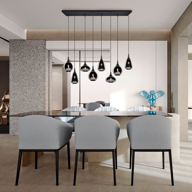 Lumina taklampe rektangel 8lys 120cm smoke, bilde 1 av 6