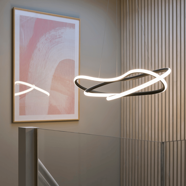 Infinity LED taklampe 112cm sort 1