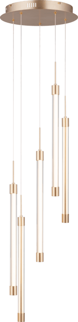 Tube taklampe rondell 5lys 35cm gull, bilde 7 av 10