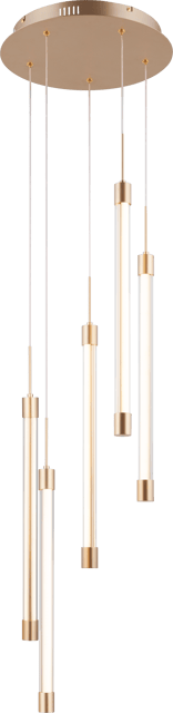 Tube taklampe rondell 5lys 35cm gull, bilde 8 av 10