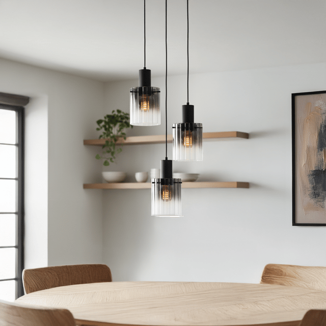 Aura taklampe rondell 3lys 38cm smoke 1