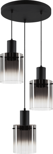 Aura taklampe rondell 3lys 38cm smoke, bilde 5 av 7