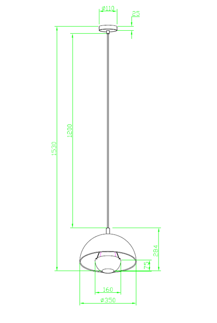 Mycena taklampe 35cm hvit, bilde 9 av 9