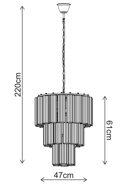 Venice taklampe lyskrone 50cm hvit, bilde 14 av 14