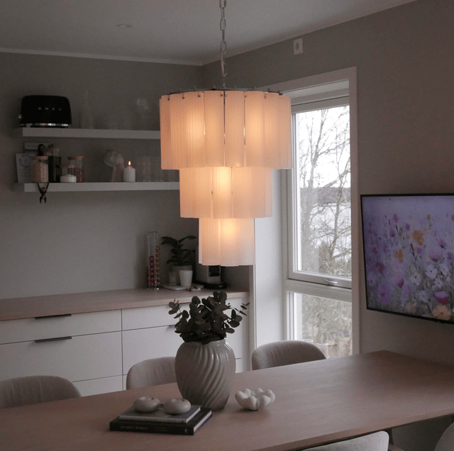 Venice taklampe lyskrone 50cm hvit