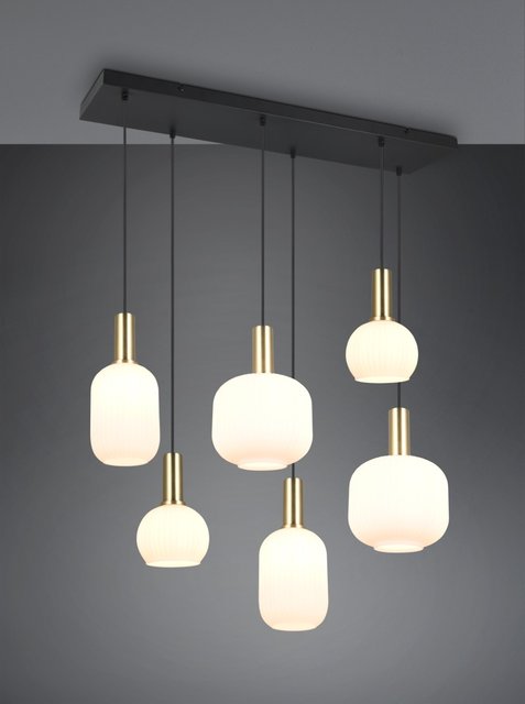 Diva taklampe rektangel 6lys 92cm messing, bilde 4 av 4