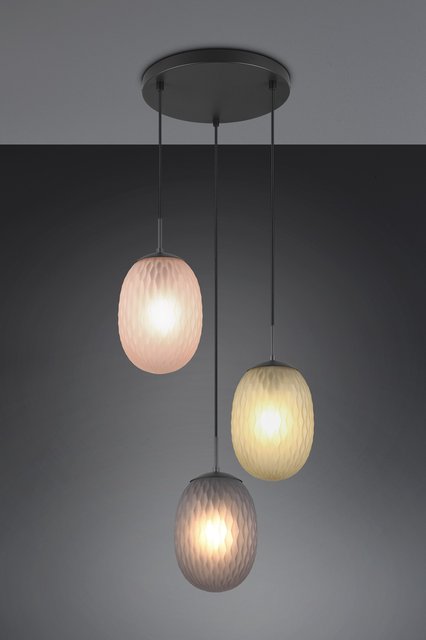 Facette taklampe rondell 3lys 43cm flerfarget 4