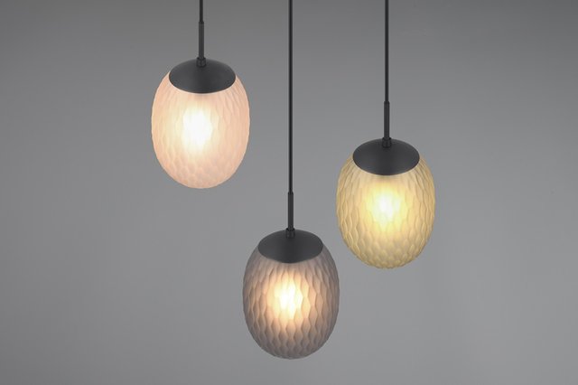 Facette taklampe rondell 3lys 43cm flerfarget, bilde 5 av 6