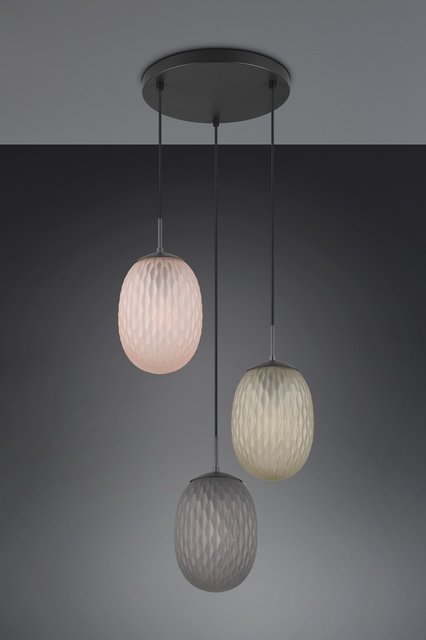Facette taklampe rondell 3lys 43cm flerfarget, bilde 6 av 6