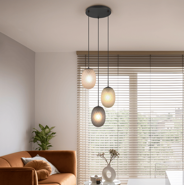 Facette taklampe rondell 3lys 43cm flerfarget 1