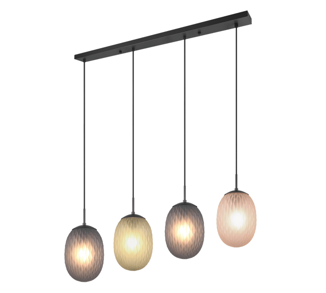 Facette taklampe rekke 4lys 116cm flerfarget, bilde 1 av 5